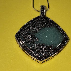 Marcasite Sterling Silver Pendant Necklace